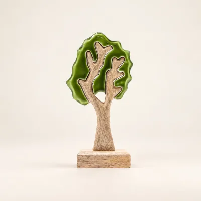 Perdido en el bosque - Decoración de madera 3D de un solo árbol - 20x10cm
