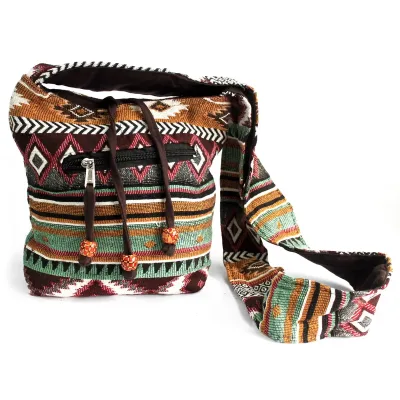 Bolso jacquard – bandolera color chocolate