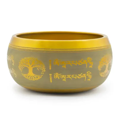 Gran cuenco tibetano de aluminio - Buda del Árbol de la Vida - color cobre (19cm)