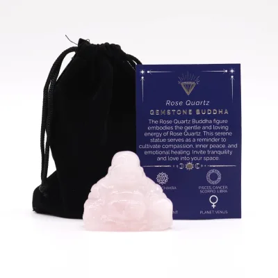 Gema Buda Grande - Cuarzo Rosa 50x40x20mm