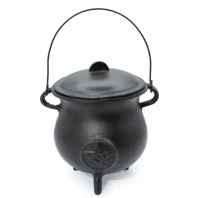 Caldero de hierro fundido extra grande con pentágono de 23x18 cm (al menos 4 kg)