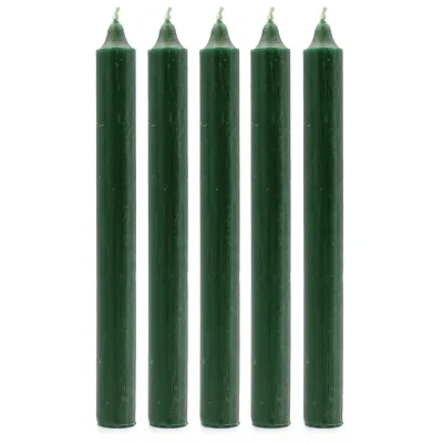 Velas a Granel de Color Sólido - Verde Acebo Rústico - Paquete de 10