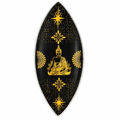 Cuenco de incienso esmaltado - aluminio - Buda dorado y negro
