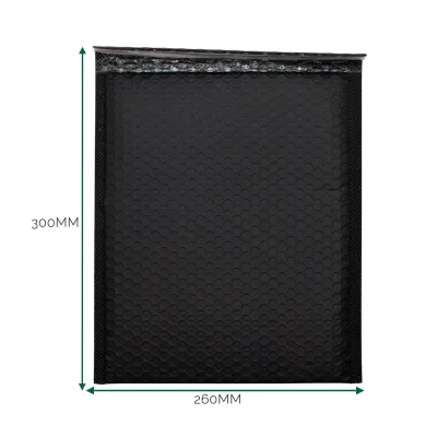 Sobre de burbuja de polietileno negro (260x300+40mm)