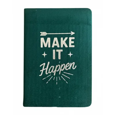 Cuaderno de terciopelo verde oscuro - 80 páginas - Haz que suceda
