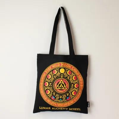 Bolso Tote Icónico Clásico - Luna Alchemy Wheel - Negro 6 oz