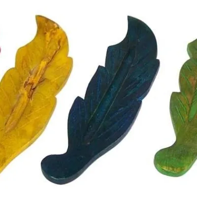 Leaf Design Wood Ashcatcher (Asst Col)