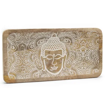 Bandeja Larga 30x15x2,5cm - Cara de Buda Blanco