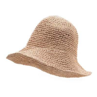 Nomad Sari Sombrero de paja de ala ancha - Rosa Rubor