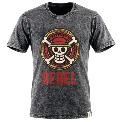 Nomad Sari Camiseta de algodón lavado a piedra - Rebel - gris carbón - XL