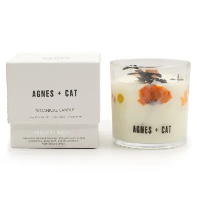 Vela de cera de soja botánica Agnes + Cat - Lakeland Mocha