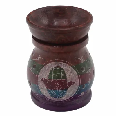 Quemador de Aceite de Esteatita 10cm - Hamsa - Cinco Colores