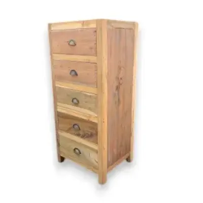 Juego alto de 5 cajones - Madera reciclada