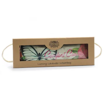 Bolsa de trigo en caja de regalo - mariposa y rosas