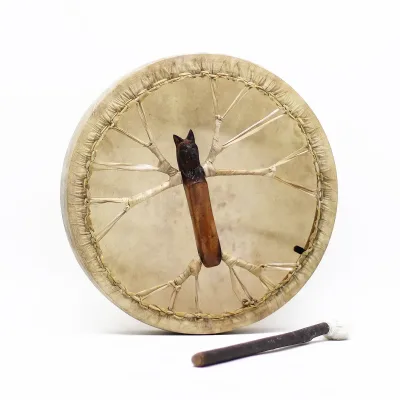 Espíritu del lobo - Sharman tambor y baqueta - ajustable - 40 cm