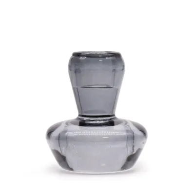 Portavelas reversible con diseño de seta para cena / vela de té - Gris medianoche