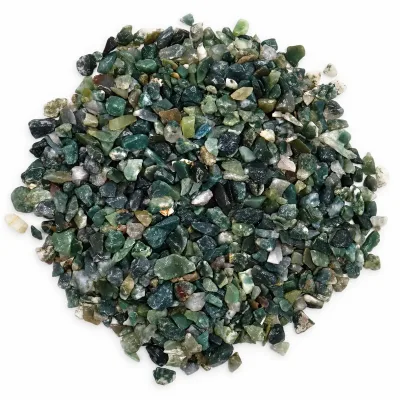 Moss Agate Gemstone Chips Bulk - 1KG