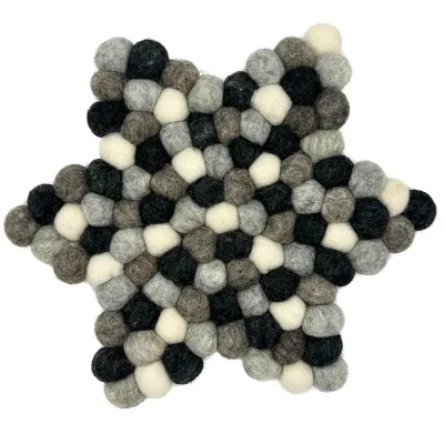 Tapete central de fieltro con forma de estrella (38 x 18 cm, color gris multicolor)