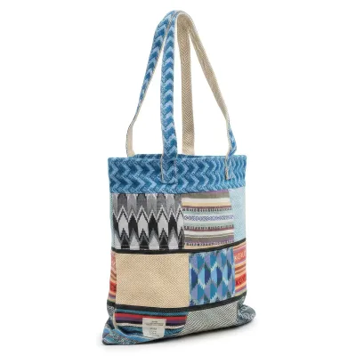 Bolso Tote Patchwork de Katmandú - Diseño Dhaka (37x38 cm)