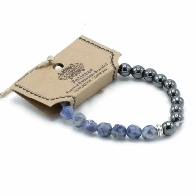 Pulsera de Piedra Preciosa Tallada - Sodalita Magnética