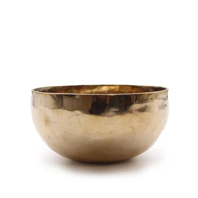 Cuenco tibetano de metal brillante, hecho a mano (aprox. 750 g), 15 cm