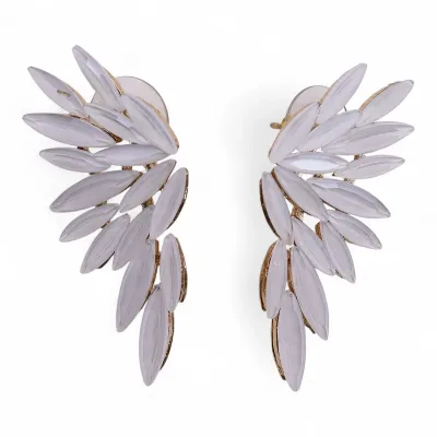 Pendientes de Cristal Vintage - Alas de ángel - Perla