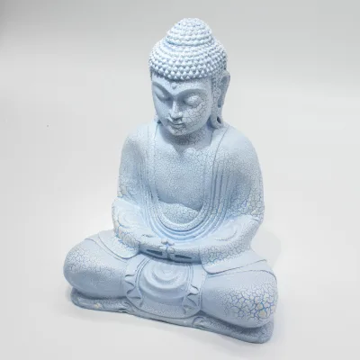 Lámpara de Buda para meditación azul cielo - soporte ovalado
