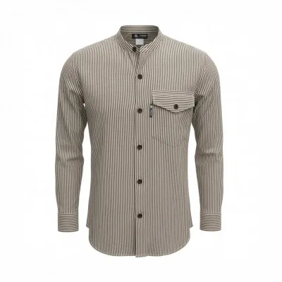Nomad Sari Grandad Shirt - Piedra Gris - Mediano