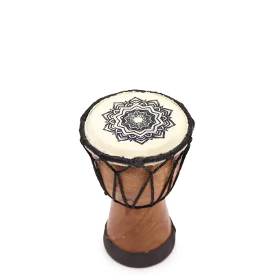 Tambor Djembe hecho a mano con tapa ancha - 15 cm