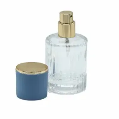 Frascos de vidrio para perfume con pulveridaor y tapa azul 30 ml