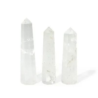 Punta de obelisco de seis caras de piedra preciosa aprox. 11 cm - Cuarzo claro
