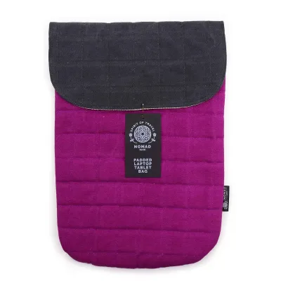 Funda acolchada para portátil - Púrpura Haze - Lavado de piedra de 14 oz