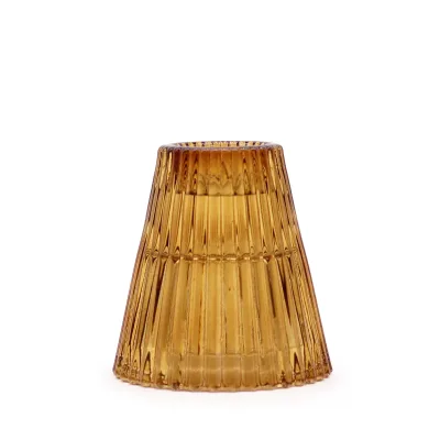 Portavelas reversible para cena / vela de té - Ámbar antiguo