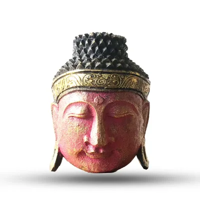 Decoración para el hogar Cabeza de Buda - 25cm - Rojo Brillante