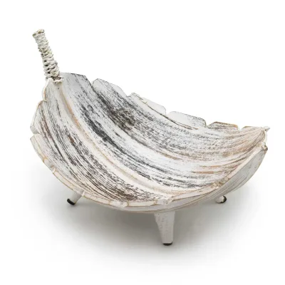 Frutero Grande de Hoja de Coco - Acabado Blanco