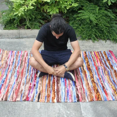 Alfombra grande de trapo - 105x185cm