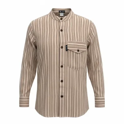 Nomad Sari Grandad Shirt - Marrón Beige - Grande
