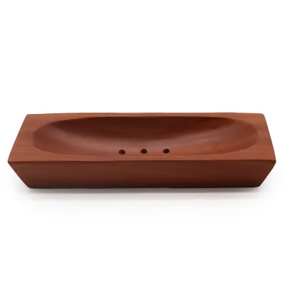 Jabonera clásica de caoba - Rectangular