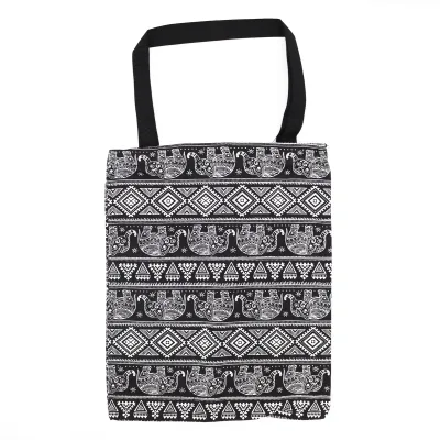 Bolsa Tote Clásica con Cremallera (Motivo Elefantes) 40x34cm