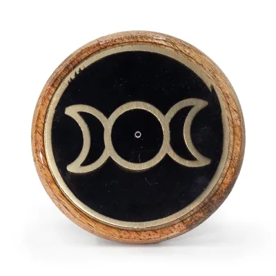 Oro y negro sobre madera de mango - Triple Luna