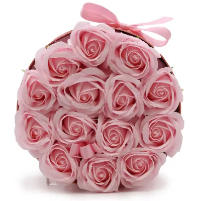 Caja de Regalo - Flor de Jabón  14 Rosas Rosas - ronda