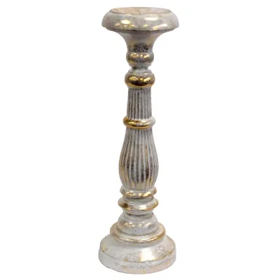 Soporte de vela grande - Oro blanco