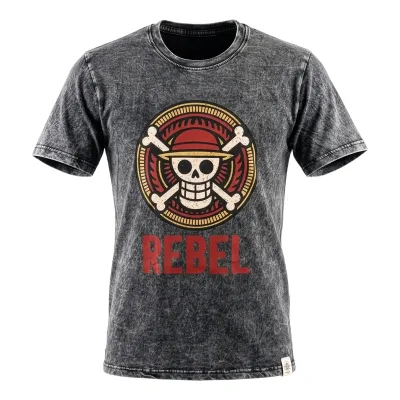Nomad Sari Camiseta de algodón lavado a la piedra - Rebel - Carbón - Mediano