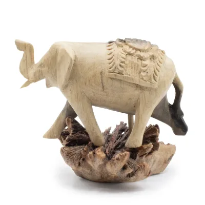Talla en madera de arte parásito hecha a mano - Elefante caminando