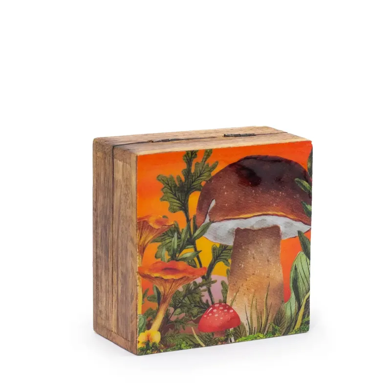 Caja Cuadrada Esmaltada Pequeña 10x10x4.2cm - Seta Granate