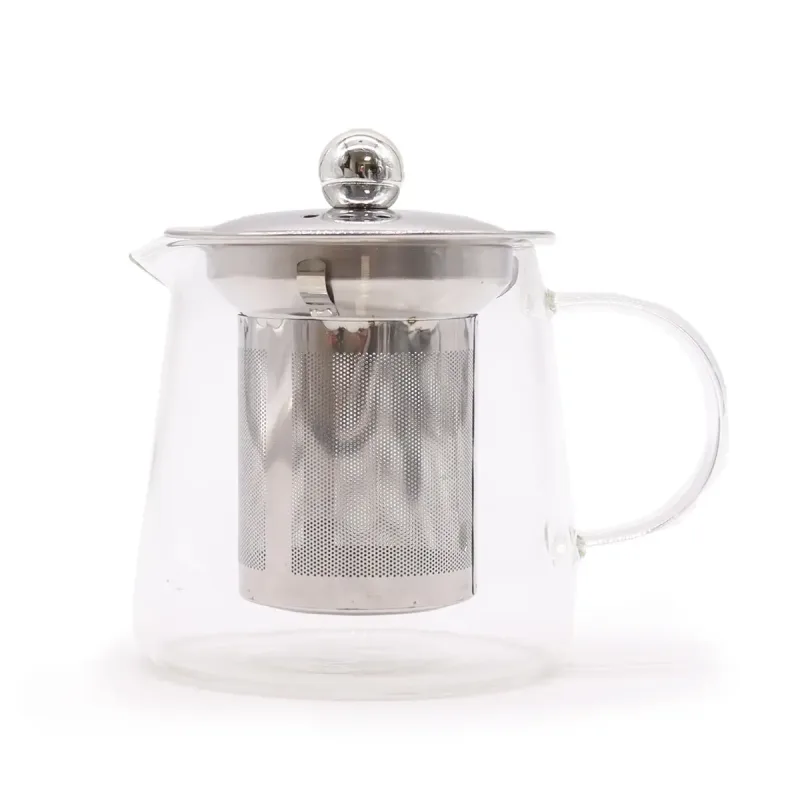 Tetera con infusor de vidrio - Forma de petaca - 350ml