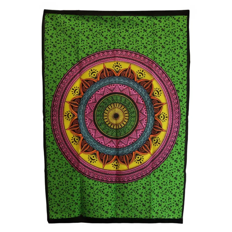 Arte de pared de algodón (70x110 cm) - Mandala vibrante