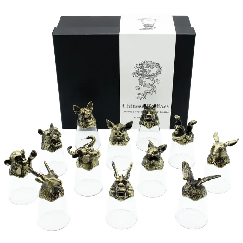 Vasos de chupito Bottom Up (25ml) - Bosque y Criaturas Místicas - Bronce Antiguo