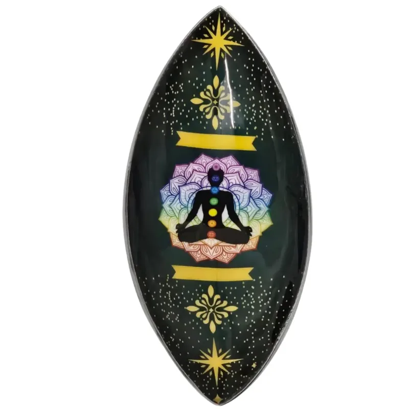 Cuenco de incienso esmaltado - aluminio - Loto Buda Chakra