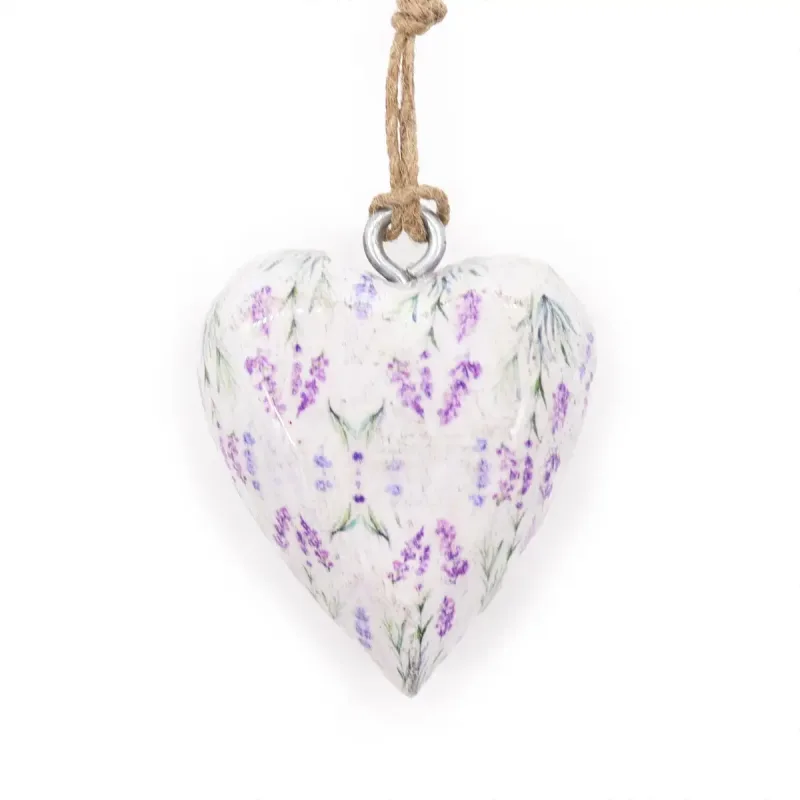 Corazon de madera decorativo Grande - Lavanda